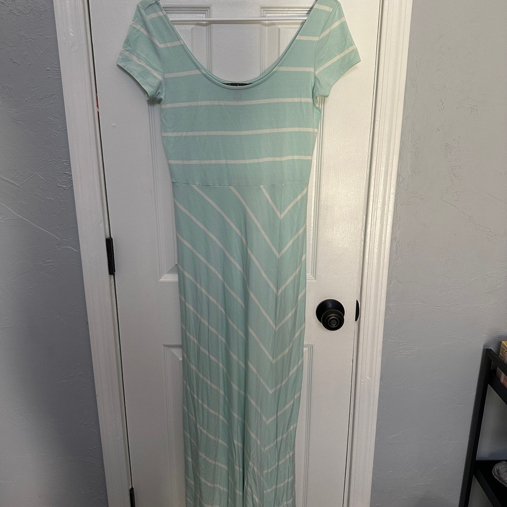 Tommy Bahama Mint Green and White Striped Maxi Dress
